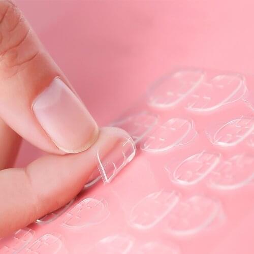 24pcs Transparent Double-sided Nail Glue Waterproof Long Lasting Disposable Fake Nails Jelly Gum