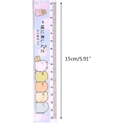 4pcs/set Kawaii Cartoon Straight Triangle Ruler Protractor Drafting Drawing School Office Supplies K92F