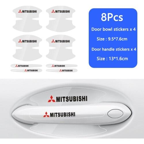 4Pcs Invisible Car Door Bowl Handle Protector Stickers For Mitsubishi Outlander Ralliart Mirage Lancer ASX Pajero Jinxuan Lancer