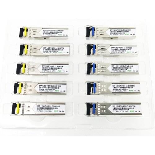 5 Pairs GIBC SFP LC 1.25Gb/s 3km LC fiber sfp hot pluggable module BiDi 1310nm/1550nm 3km WDM SFP Module LC switch Compatible