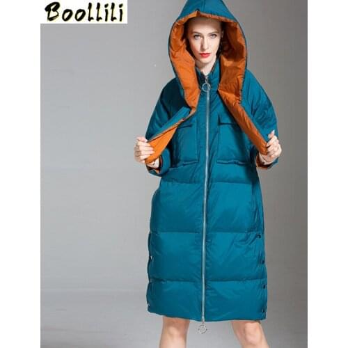 Boollili Winter Duck Down Jacket Women Long Coat Korean Fashion Puffer Jacket Hooded Ladies Down Jackets 2020 Warm Coats