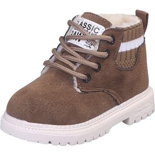 New Children Martin Boots Kids Snow Boots Autumn Winter Boys Cotton Warm Shoes Fashion Soft Antislip Girls Boots Sneakers