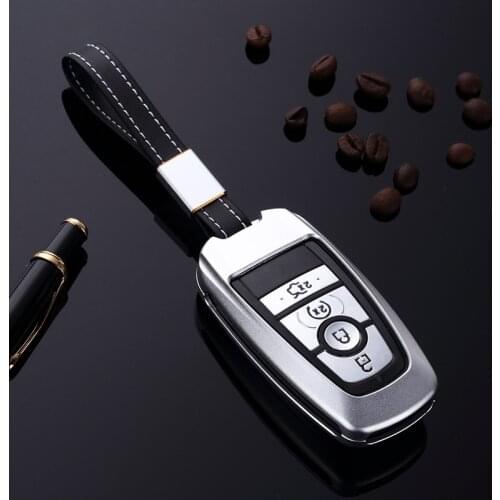 Aluminum Alloy Car Key Case Keyless Entry Remote Shell Cover Holder Keychain for Ford Fusion Mondeo Edge Expedition Accessories