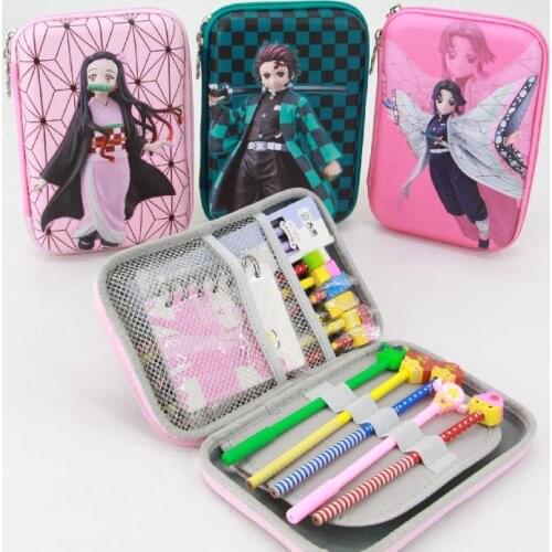 Demon Slayer Pencil Case Kawaii High Capacity Pen Case Desk Organizer Hot Anime Pen Zipper Bag School Student Stationery Gift