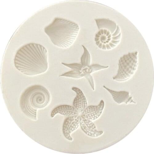 DIY Sea Creatures Conch Shell Fondant Cake Candy Decorating Tools Silicone Mold Y1QB