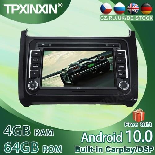 For Volkswagen/VW NEW POLO 4+64G IPS PX6 Android 10.0 Car GPS Player Navigation audio Radio GPS Navigation Head Unit Auto Stereo