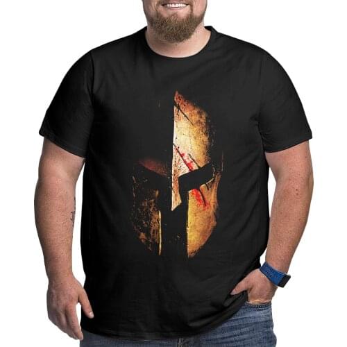 Mens T-Shirt Spartan Molo Labe Warrior Sparta Vintage Cotton Big Tall Tee T Shirt Tops Plus Size Big Size Large 4XL 5XL 6XL