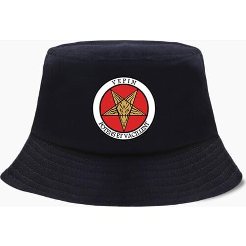 Goat Head Satan Vepin Potens Vacillent Fishing Hunting Cap Bucket Hat Sunscreen Fisherman Men Women Outdoor Sunscreen Hats Caps
