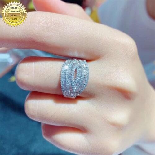 18k white gold Natural Real 1ct diamond ring Jewellery Engagement ring &Wedding ring D-A008