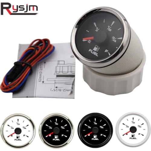 52mm Fuel Level Meter Digital Fuel Gauges 240-33ohm E-F Car Boat Oil Level Indicator For Auto motorcycle Yacht Fit 12V 24V