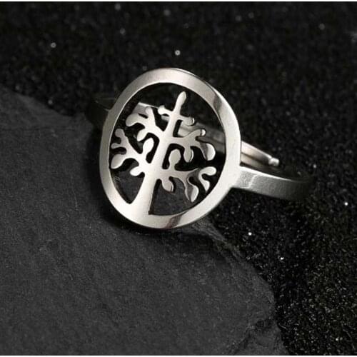 Stainless Steel Tree of Life Signet Ring Classic Mens Viking Amulet Ring Nordic Jewelry rings for women men wedding Halloween