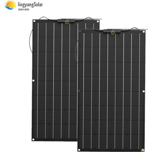 200W Solar kit ETFE Solar Panel 12V Flexible Monocrystalline Cell Off Grid RV Marine 2pcs 100w panel solar