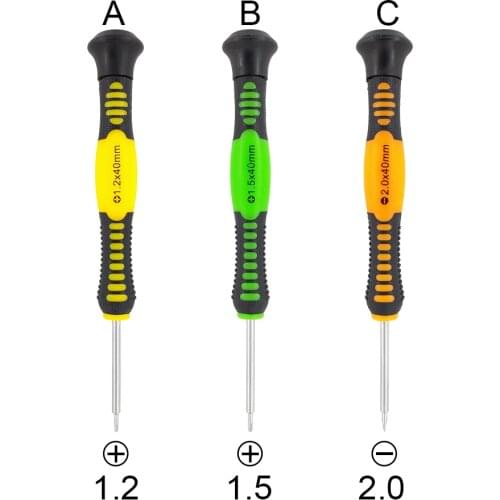 Colorful Phillips 1.2 1.5 x 40mm Colorful Screwdriver 2.0 Straight / Flathead / Slotted Screwdrivers Magnetic 200pcs/lot