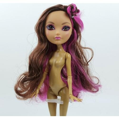 Purple Brown Curls Hair Doll Head for Monster High Doll Heads for Demon Monster Doll House DIY Toys for Children Accessories
