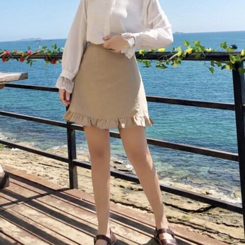 Summer Fashion Simple Versatile Fresh Solid Color Skirt 2020