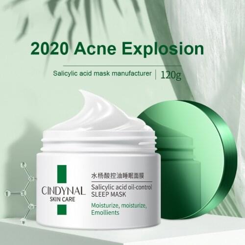 CINDYNAL Salicylic Acid Acne Face Mask Moisturizing Shrink Pores Oil Control Sleeping Mask Facial Care Brighten Skin Cream TSLM2