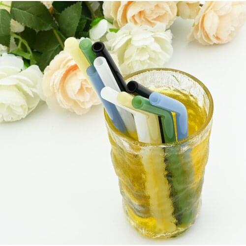 Reusable Colorful Drinking Glass Straws Eco-Friendly High Borosilicate Glass Straw For Smoothie Milkshakes Drinks Bar Accessoroy