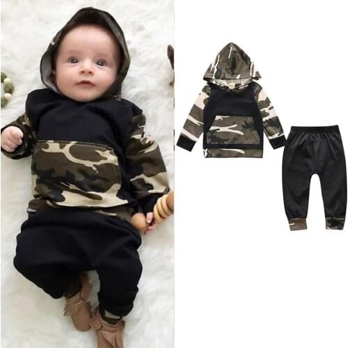 2020 New Spring And Autumn baby girl clothes Hooded long sleeve T-shirt+Long Pants 2-pices suit baby boy clothes for 6-24 Months