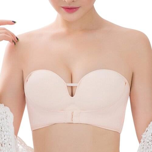 2020 Women New Summer Strap-free Bras Lingerie Feminina Ladies Wireless Front Buckle Bras Women Strapless Underwear Bras