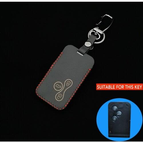 New Styles Leather Key Case For Renault Clio Logan Megane 2 3 Koleos Scenery Card Remote Control Cover Accessories Protect Shell