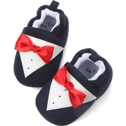 Baby Boys Shoes Infant Newborn Soft Soled Baby Shoes Cotton Butterfly-knot Baby First Walkers
