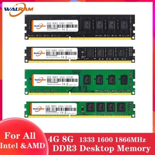 WALRAM DDR3 DDR2 2GB 4GB 8GB 1333MHZ 1600MHZ 1866MHZ 240pin Memory RAM Memoria Module Computer Desktop for Intel and AMD