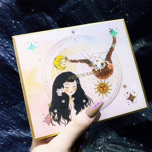 Stars Sun Moon 12 Color Pearlescent Eyeshadow Palette Matte Waterproof Eye Board Cute Makeup Palette Female Cosmetics Lasting