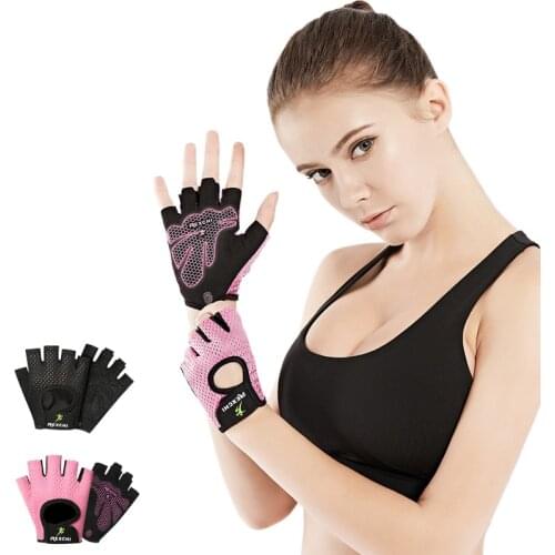 Summer Women Men Silicone Non-Slip Sweat-Proof Breathable Fitness Sports Outdoor Bike Half-Finger Gloves Gym Power Bicycle Glove