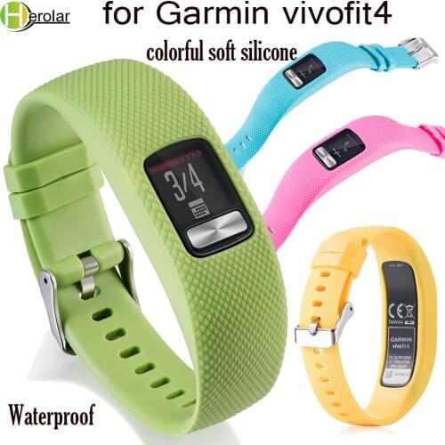 Colorful Replacement Silicone Watch Band For Garmin VivoFit 4 Wristband Bracelet Smart Sport Watch Strap Accessories Lightweight