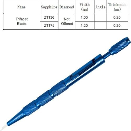 Sapphire trifacet blade reusable autoclavable Ophthalmic blade knife eye tools