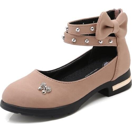 Skoex Kids Pu Leather Shoes Girl Princess Shoes Fashion Mary Jane Soft Sole Wear-resistant Dance Shoe Low Heel Childrens Shoe