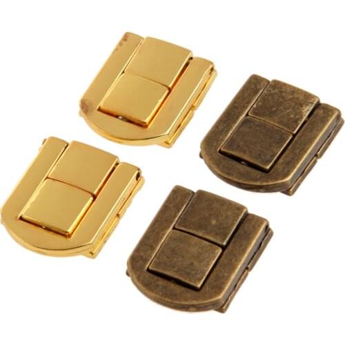 1Pc Antique Bronze/Gold Jewelry Chest Gift Wine Wooden Box Case Toggle Latch Hasp Leather Bag Handbag Purse Lock w/Screw 25x20mm