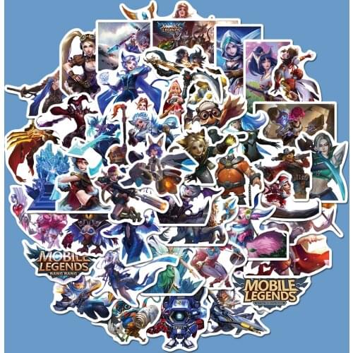 50PCS Mobile Legends Stickers DIY Fridge Skateboard Guitar Laptop Graffiti Sticker Decals Kid Toys Waterproof