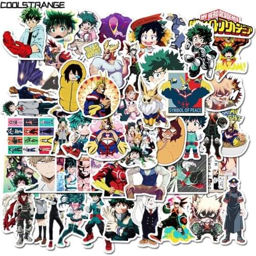 10/30/50Pcs My Hero Academia Japanese Anime Stickers For Laptop Skateboard Luggage Refrigerator Notebook Helmet Toy Cartoon