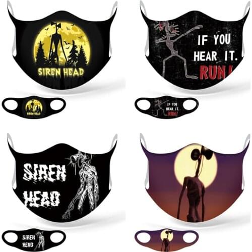 Trevor Henderson Game Siren Head Monster Horror Cosplay Mask Teens Adult Party Carnival Dust-proof Street Washable Mask