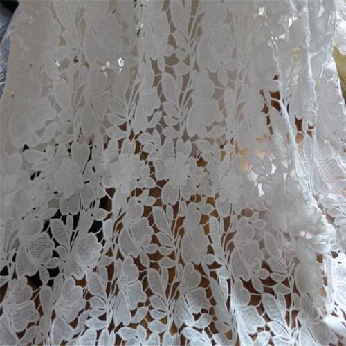 Double Flower Petal Leaves French Lace Fabric Nigeria Lace Fabric Tulle Lace Fabric For Wedding Party Dress