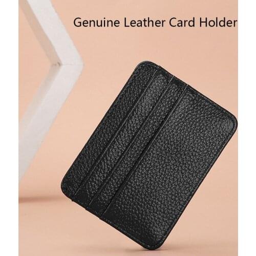 Genunie Leather Ladies Card Holder Unisex Business Card Holder Fashion Casual Cardholder Men Women Credit ID Holder Bank Case