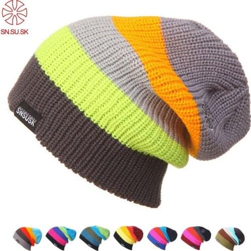 SN.SU.SK Skiing Warm Winter Hats Men Women Turtleneck Beanies SKi Hat Knitting Skating Skull Caps For Woman Snowboard Ski Cap
