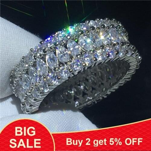 Unique Finger ring 925 sterling silver AAAAA Cubic Zirconia Engagement Wedding Band Rings for women men Birthday Gift