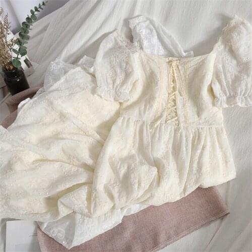 2021 New Spring Dress Women Short Sleeve Lace Dress Elegant Summer Lady Midi-Long Embroidery Dress Party Dresses Vestidos WZ1391