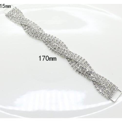 10Pcs 170mm Shiny Rhinstone Connector/Buckle Metal Chain For Swimming Wear Bikini Decorstion Free Shipping