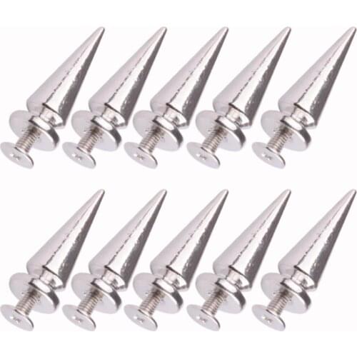 10pcs height26mm/ base7mm Screwback Spike Cone Round Studs Rivet Nail Metal Bullet DIY Shoes Bag Belt Garment Punk Leathercraft