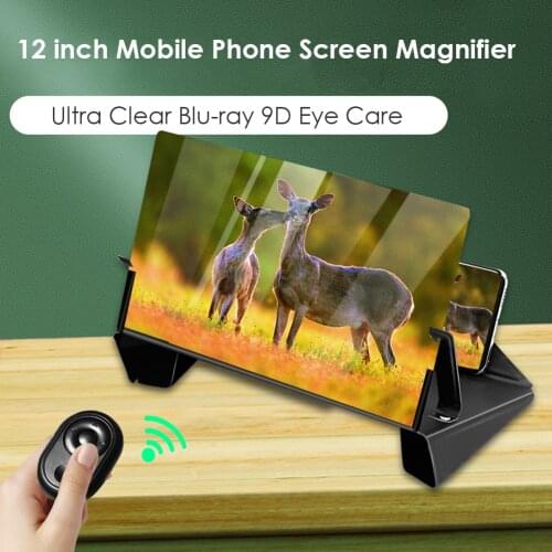 12 inch 9D HD Phone Screen Amplifier Holder Foldable Mobile Display Enlarged Magnifying Stand Video Magnifier Desk Support