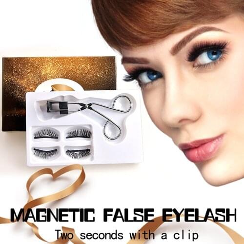 3D Faux Mink Eyelashes Natural False Eyelashes WithMagnetic Eyelashes Tweezer Natural Thick Long False Dramatic Fake Eyelash Set