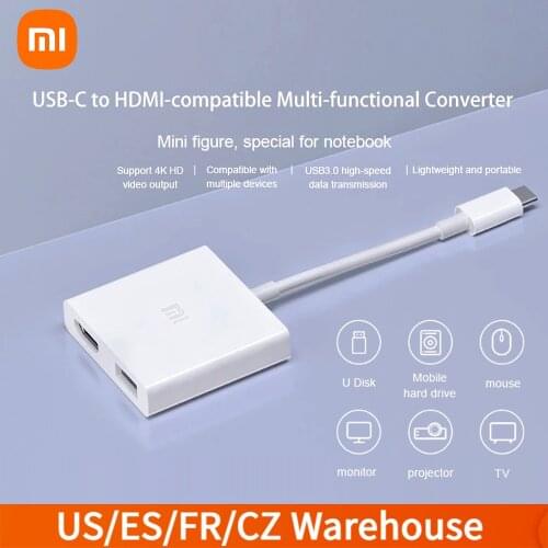 Xiaomi Computer Adapter USB-C Hub Typ-C to USB 3.0 compatible Converter Hub 4K 1080P 5Gbps High Speed Docking Station
