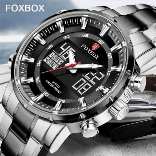 Relogio Masculino FOXBOX Top Brand Men Watches Fashion Luxury Quartz Watch Mens Military Chronograph Sports Wristwatch Clock New
