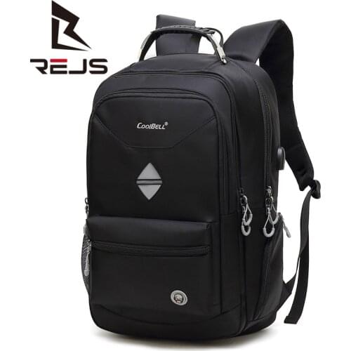 REJS LANGT Business Backpack Men 15.6 Inch Laptop Bag Oxford Mochila Waterproof Anti-Theft Travel Backpacks with Charging plecak