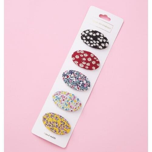 9pcs/lot Baby Summer Printed Hair Clips Flower Hairband Child Girl Hair Grips BB Barrettes for Kids Child Girls Hair Accessories