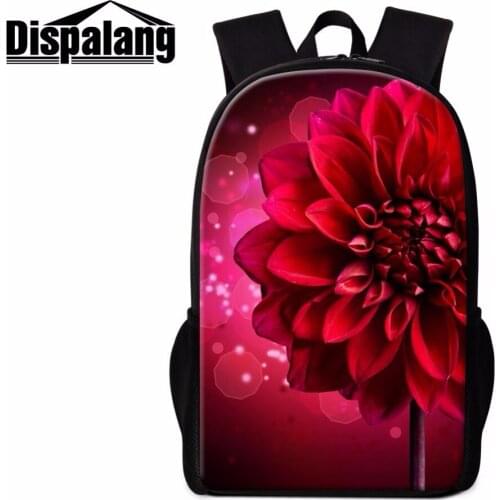 Dispalang beautiful flower pattern backpacks for teen girls 16-inch primary student school bags stylish lightweight bookbag
