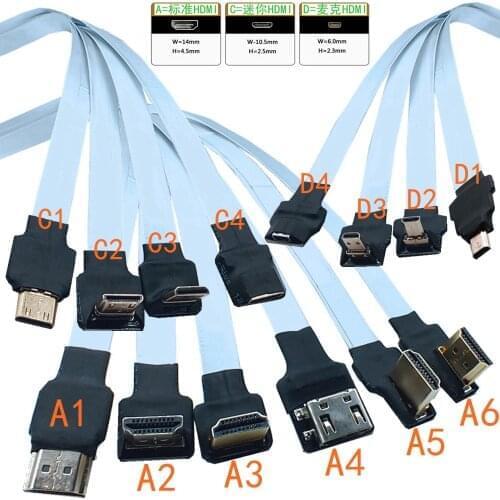 FPV Micro Mini HDMI-kompatibel 90 grad Adapter 5cm-80cm FPC Band Flache Kabel Pitch 20pin für Multicopter Luftaufnahmen
